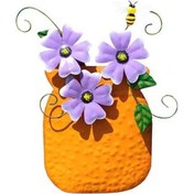 Resim Trendooze Metal Çiçek Vazo Duvar Dekoru, Bahçe Asılı Heykel, Çit Ve Balkon İçin 