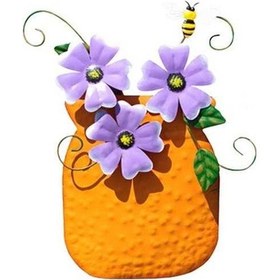 Resim Trendooze Metal Çiçek Vazo Duvar Dekoru, Bahçe Asılı Heykel, Çit Ve Balkon İçin 