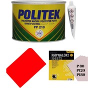 Resim Politek Çelik Macun Seti; 500gr Çelik Macunu+Zımpara+Macun Çekme Aparatı 