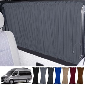Resim Oto Pandami Mercedes Sprinter W907 Uzun 2018+ Uyumlu Gri Raylı Oto Perde Takımı 
