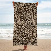 Resim 1 Adet Leopar Desenli Mikrofiber Plaj Havlusu - Hızlı Kuruyan, Süper Emici, Rüzgar & Güneş Dirençli - Hafif ve Taşınabilir Plaj, Seyahat, Kamp için - Erkekler, Kadınlar, Gençler - Modern Tarz Tatil Hediyesi, Seyahat Aksesuarı, Şık Plaj Giyimi 