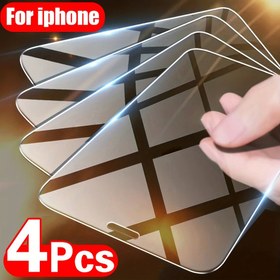 Resim Apple iPhone X XR XS Max 12 13 Mini için 4 Adet Temperli Cam Ekran Koruyucu Tam Kaplama 9H HD Film 