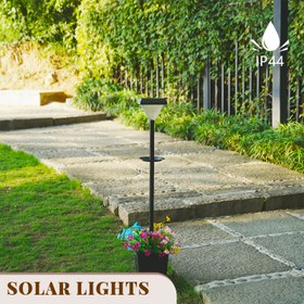 Resim 1 Adet DJGIFI Solar Yolu Işığı - Dahili Çiçek Yatağı ile Otomatik Açma/Kapama, IP44 Yüksek Kaliteli Bahçe Aydınlatması, Patio ve Yol Aydınlatması için Güneş Enerjili Lamba, Mat Yüzeyli Dayanıklı Plastik, Bahçe Tutkunları İçin Peyzaj Aydınlatması 