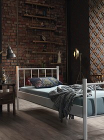 Resim Unimet Falez Tek Kişilik Ferforje Metal Karyola-beyaz (AHŞAP LATALI) 