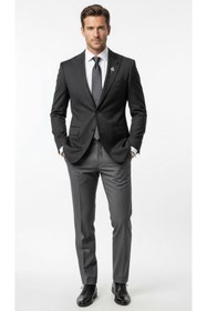 Resim Plus Scorpion Erkek Blazer Ceket Twill Puntolu Kırlangıç Yaka 2 Düğmeli Çift Yırtmaçlı Slim Fit 