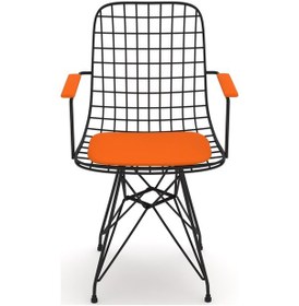 Resim Knsz kafes tel sandalyesi 1 li mazlum syhtrn kolçaklı ofis cafe bahçe mutfak 