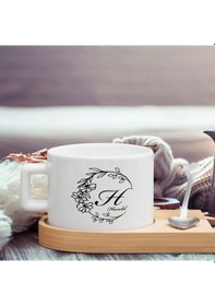 Resim Bk Gift Kişiye Özel Baş Harf İsimli Ahşap Altlıklı Seramik Fincan-2 , Meslek Hediyesi, Yeni İş Hediyesi Kobitmeyen138071 Bk Gift 