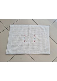 Resim Güldestan Nakışlı Ayak Havlusu Beyaz Beyaz 