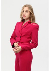 Resim Feminist Fuşya Astarlı Crop Blazer Ceket 0105118.12 Fuşya 