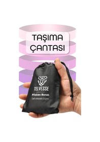 Resim 5 Li Pilates Direnç Bandı Seti Loop Squat Lastiği Çantalı Fitness Egzersiz Bantları - Pembe Pembe 