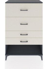 Resim Hyperion Dolap 4 Çekmeceli 88x44x134 Antrasit-aytaşı Antrasit 