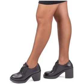 Resim Kadın Hakiki Deri 8 Cm Platform Topuk Bağcıklı Günlük Şık Ayakkabı 001 