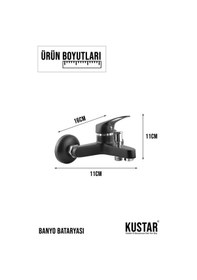 Resim Kustar Mix Aç Kapa Çift Girişli Banyo Duş Bataryası Siyah 
