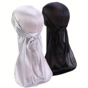Resim 1 adet Glamorous Polyester Durag Erkekler için - Orta Esneklikli Örgü Kumaş, Yumuşak ve Şık Saç Örtüsü, Elde Yıkanabilir, Profesyonel Kuru Temizleme, Dalga Tutkunları için Unisex Hediye 