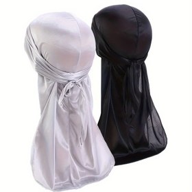 Resim 1 adet Glamorous Polyester Durag Erkekler için - Orta Esneklikli Örgü Kumaş, Yumuşak ve Şık Saç Örtüsü, Elde Yıkanabilir, Profesyonel Kuru Temizleme, Dalga Tutkunları için Unisex Hediye 