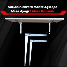 Resim Katlanır Duvara Monte Aç Kapa Masa Ayağı L Masa Konsolu 40 Cm 