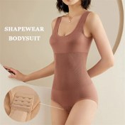Resim 1 adet Büyük Beden Vücut Şekillendirici Bodysuit Bel Eğitmeni Kadınlar için Korse Dikişsiz Karın Pantolon Çatal Toka Takım İç Giyim 