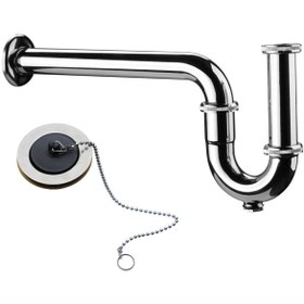 Resim banyonatural Paslanmaz Çelik Ss304 Kalite Krom U Borulu Lavabo Evye Sifonu Lavabo Evye Gider Borusu 