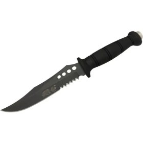 Resim Kuzgun Ticaret Sr S008B Lejyoner Tırtıklı Outdoor Bıçağı 29 cm - Kauçuk Sap, Perçinli - Lisinya 