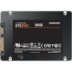 Resim Samsung MZ-77E500BW, 870 Evo, 500GB, 560/530, 2,5&amp;quot; Sata, SSD (Türkiye Distribütörü Garantili) 