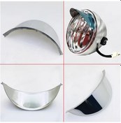 Resim Xuweiwei Variant 1 Pak Krom Metal Motosiklet Far Vizörü 5.75 Inç Su Geçirmez Honda Yamaha Kawasaki Bsa Uyumlu Dayanıklı Aksesuar 