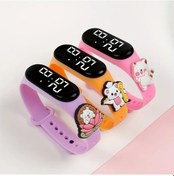 Resim Sunshine022 Mor Kahverengi Pembe 3 Adet Sevimli Hayvan Bileklik Led Ve Dijital Aile Saati Hediye Seti Diğer 