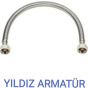 Resim Yıldız Armatür Paslanmaz Çelik Örgülü Hortum,klozet,taharet Musluğu Fleksi Bağlantı Hortumu Flex 3/8-3/8 30 cm 