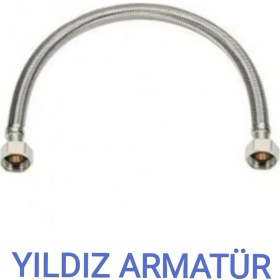 Resim Yıldız Armatür Paslanmaz Çelik Örgülü Hortum,klozet,taharet Musluğu Fleksi Bağlantı Hortumu Flex 3/8-3/8 30 cm 
