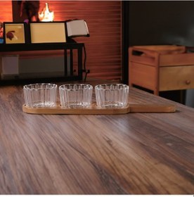 Resim Mien Akasya Sunumluklu 3 Lü Cam Kase Seti Şeffaf Cam 