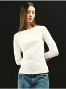 Resim Tvoe Pamuklu Vücuda Oturan Uzun Kollu Pike 267699775 Beyaz 