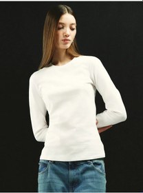 Resim Tvoe Pamuklu Vücuda Oturan Uzun Kollu Pike 267699775 Beyaz 