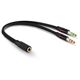 Resim Hytech Hy-x78 Siyah 3.5mm To Audio + Mic 0.15m Kulaklık Çevirici 