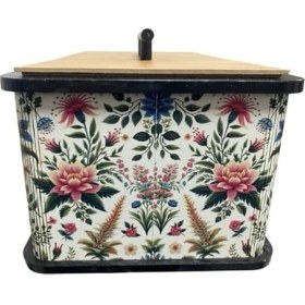 Resim Storemax Kapaklı Ahşap Ekmeklik, Renkli Doğal Ahşap Malzeme, Mutfak Dekoratif Saklama Kutusu 