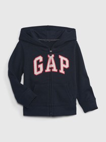 Resim GAP Kız Bebek Lacivert Logo Fermuarlı Kapüşonlu Sweatshirt 