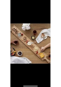 Resim Ahşap Uzun Peynir Sunum Servisi Kesme Tahtası 65x16 Ahşap 