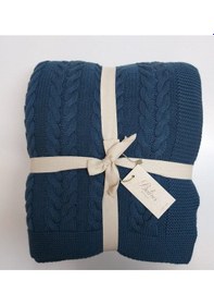 Resim Betires Home Ca15002 Örgü Battaniye İndigo - Çift Kişilik 