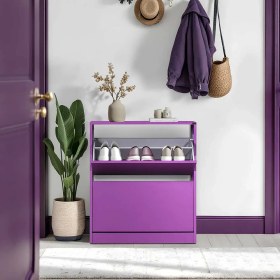 Resim Adore Flat Duo 2 Katlı Geniş Ayakkabılık Dolabı - Mor 