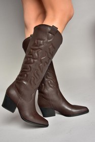 Resim Fox Shoes T296815009 Kahverengi Kovboy Model Kadın Çizme 