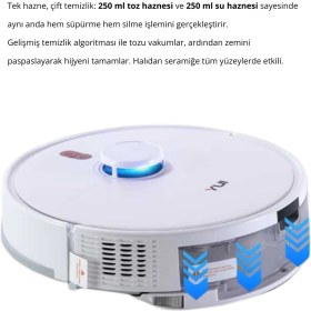 Resim Yui RS16 15.000 Pa Akıllı Robot Vacuum & Mop Süpürge Beyaz (Yuı Türkiye Garantili) 