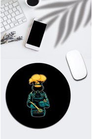 Resim pixolog Aşçı Astronot Yuvarlak Mouse Pad 995 