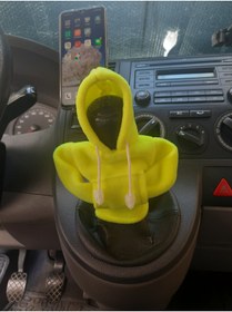 Resim MİRMERRY Neon Sarı Vites Topuz Süsü Hoodie Kapşonlu Araba Vites Poları Araç Vites Sweatshirt Kapşonlu Vites 