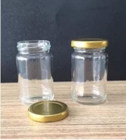 Resim Mobilreyon 10 Adet 105 Cc Cam Kavanoz , Gold Sarı Kapaklı 