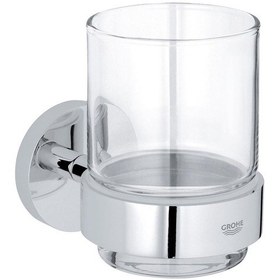 Resim Grohe Essentials New Tutamaçlı Cam Fırçalık Krom, 40447001 Krom 
