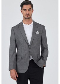 Resim İmza Füme Mono Yaka Bez Ayağı Tam Astar Esnek 4 Drop Comfort Fit Classic Ceket 1002250156 Füme 