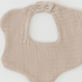 Resim elibaby %100 Organik Pamuk 8 Katlı Multi Ekstra Yumuşak Müslin Çiçek Önlük Bej, Mama ve Salya Önlüğü 
