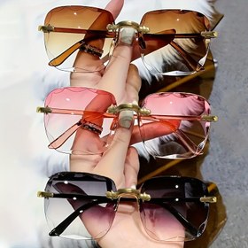 Resim 3/1 Adet Yeni Çerçevesiz Moda Gözlük - Avrupa ve Amerikan Tarzı Erkek ve Kadınlar İçin Şık Çerçevesiz Gözlük 
