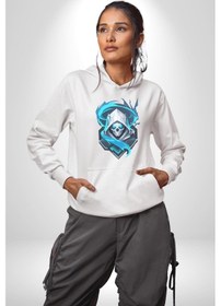Resim Buzların Efendisi Kurukafa Kadın Erkek Beyaz Kapüşonlu Sweatshirt Hoodie Beyaz 