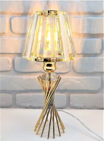 Resim Modern Gold Metal Burgu Kristal Taşlı Kristal Konik Şapka Abajur Gold 