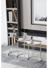 Resim Faymend C Zigon Sehpa Gümüş Metal - Gümüş Ayna Normal Ayna Gümüş 