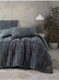 Resim Cotton Box Tek Kişilik Peluş Yorgan Seti Gri 155x215 Cm 